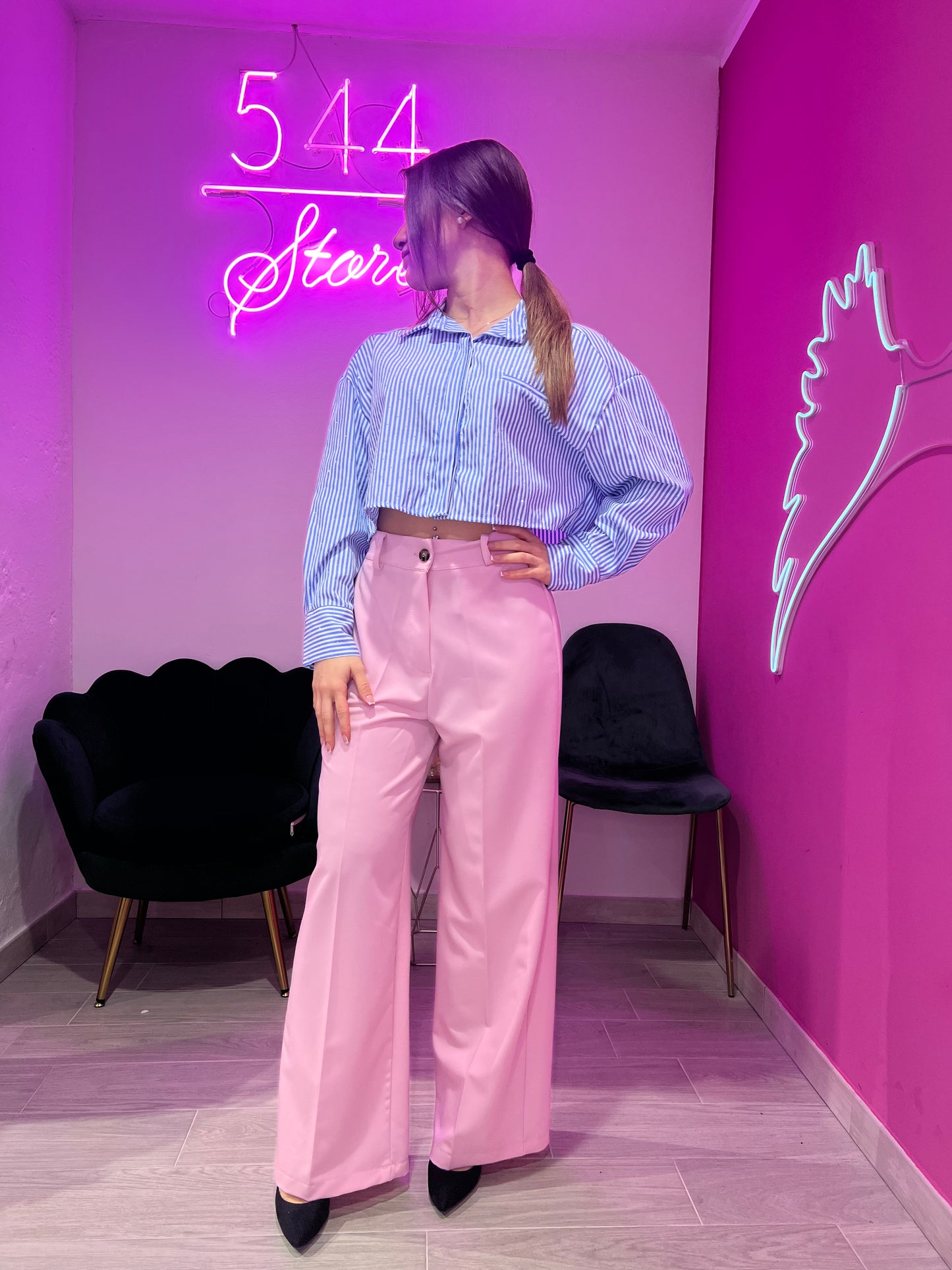 PANTALONE PALAZZO ROSA