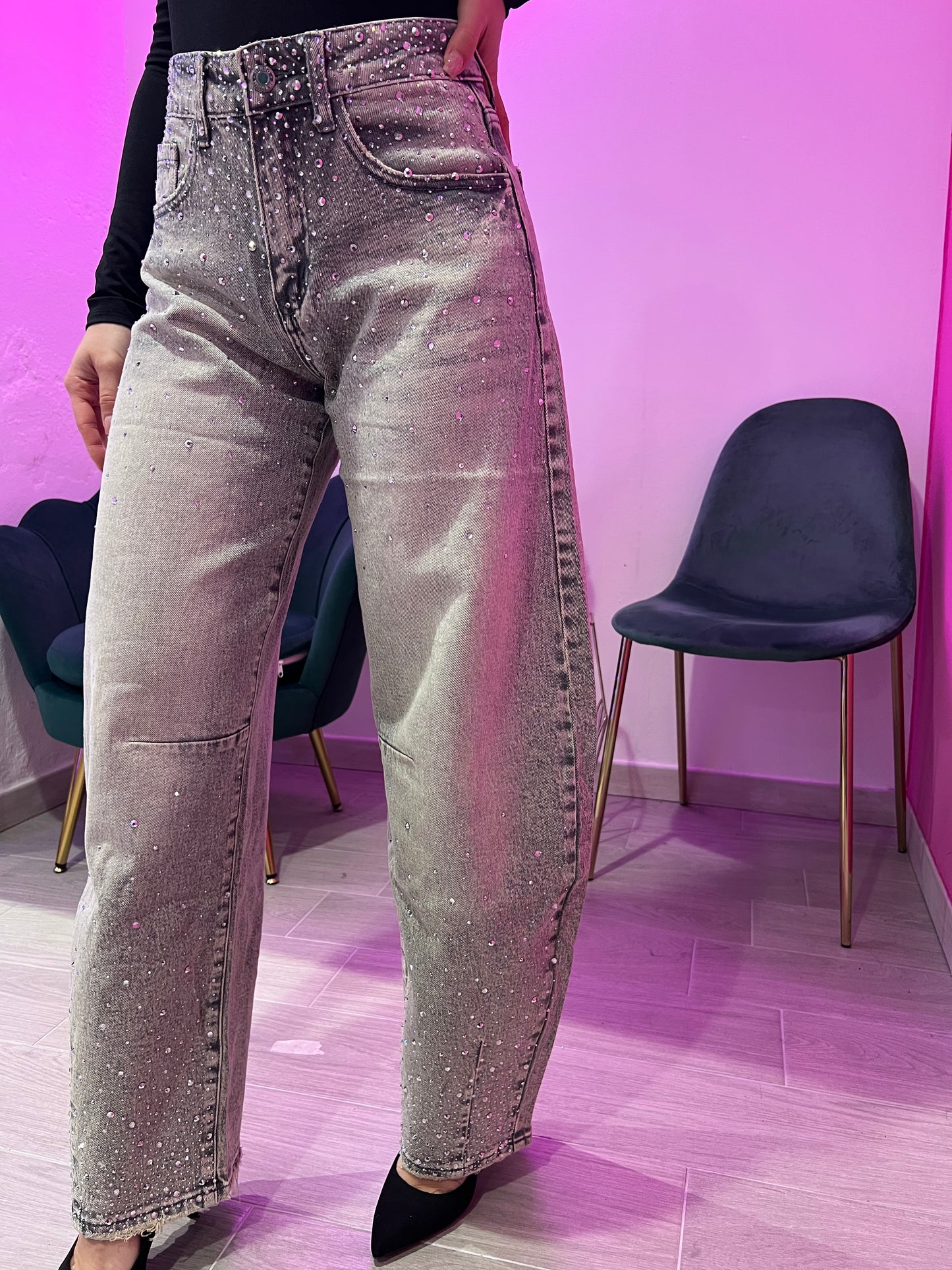 JEANS BALLON CON STRASS