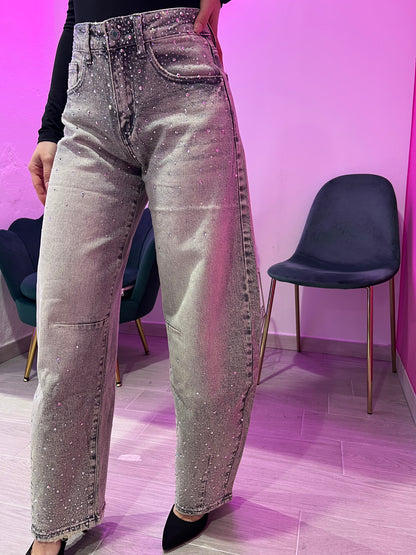 JEANS BALLON CON STRASS