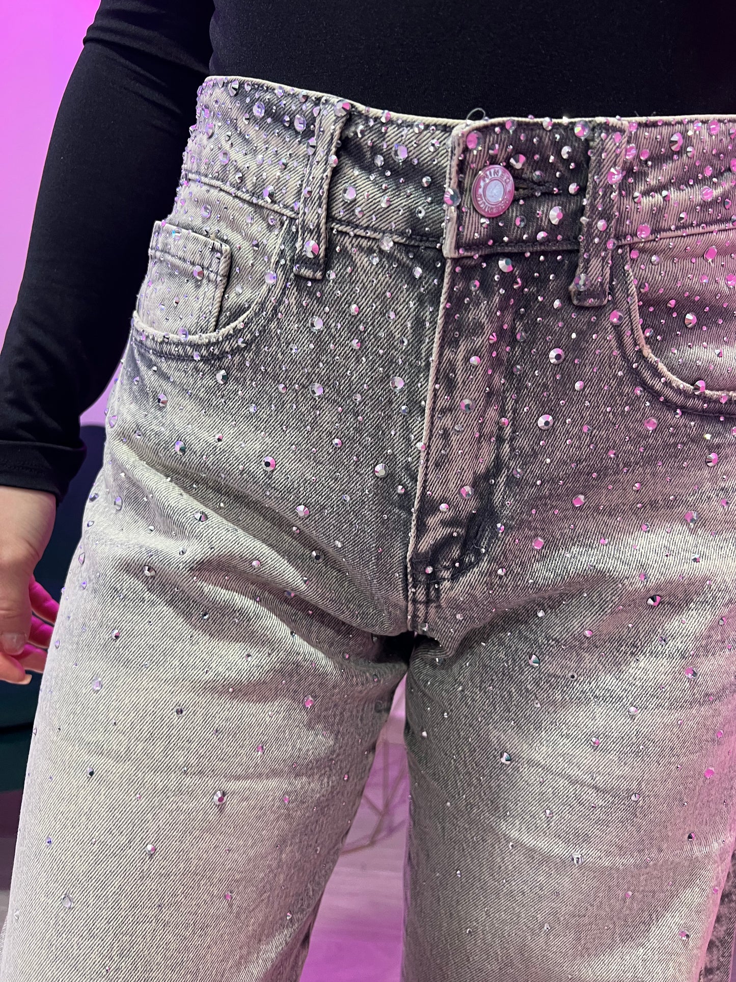 JEANS BALLON CON STRASS