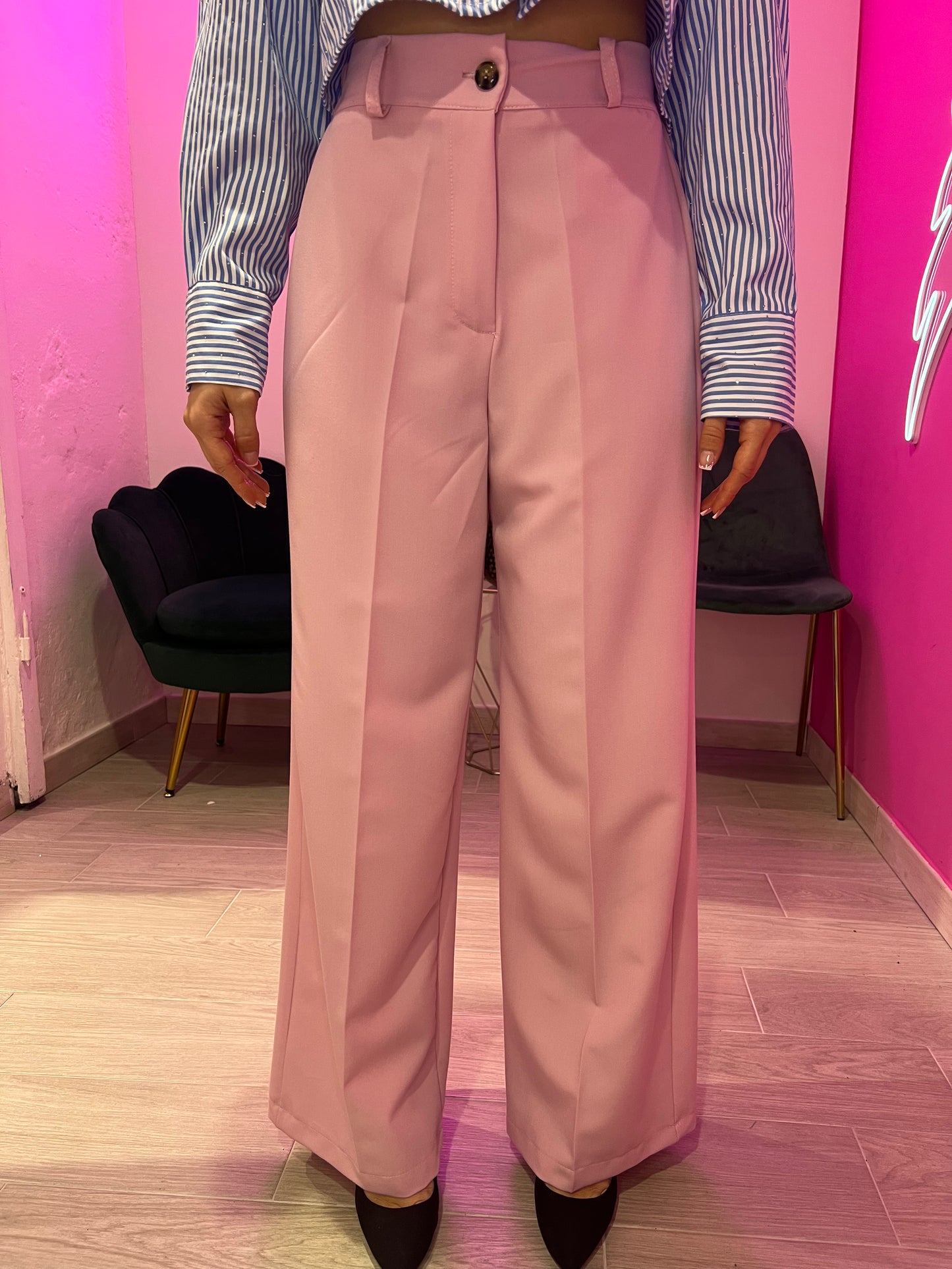 PANTALONE PALAZZO ROSA