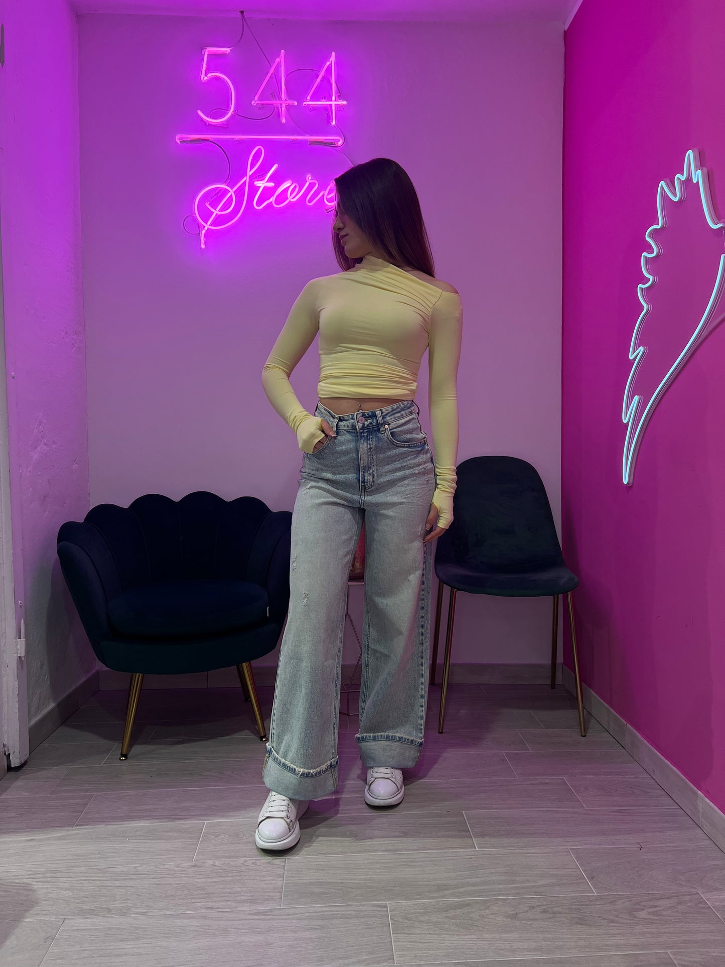JEANS RISVOLTONE SLAVATO