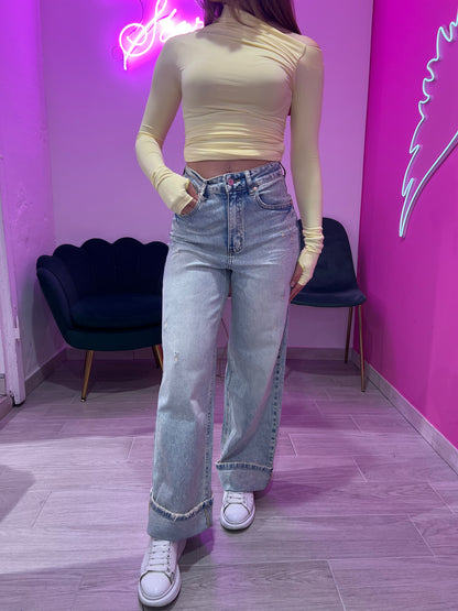 JEANS RISVOLTONE SLAVATO
