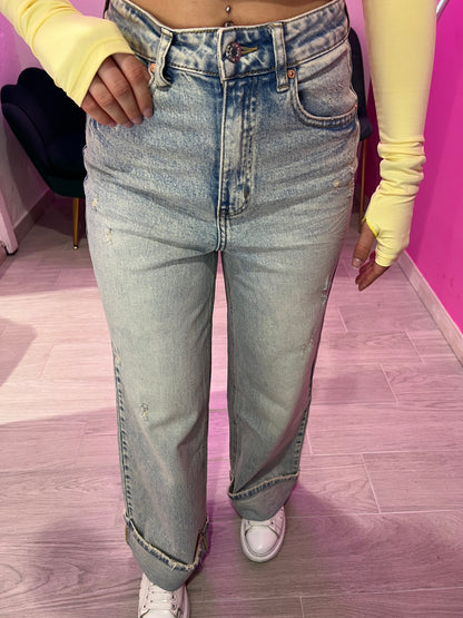 JEANS RISVOLTONE SLAVATO