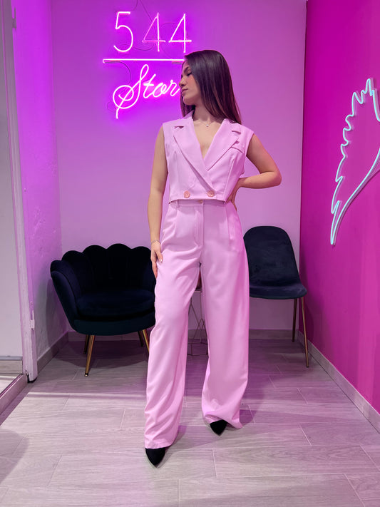 COMPLETO GILET ROSA