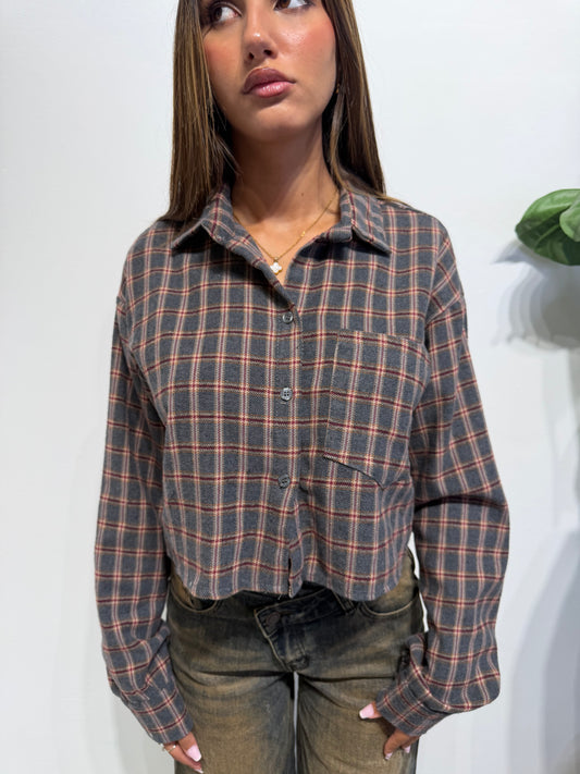 CAMICIA CROP TARTAN