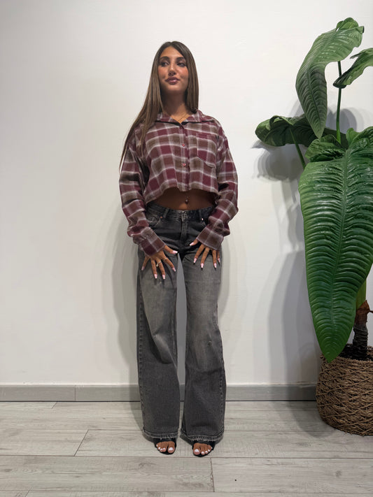 CAMICIA CROP TARTAN