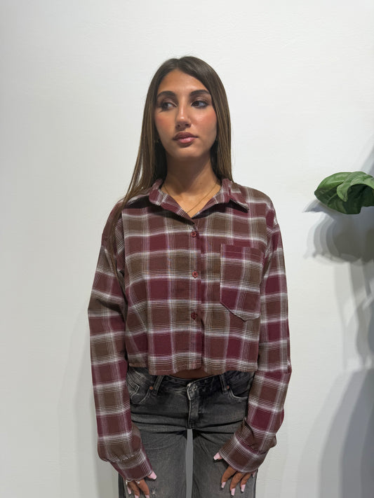 CAMICIA CROP TARTAN