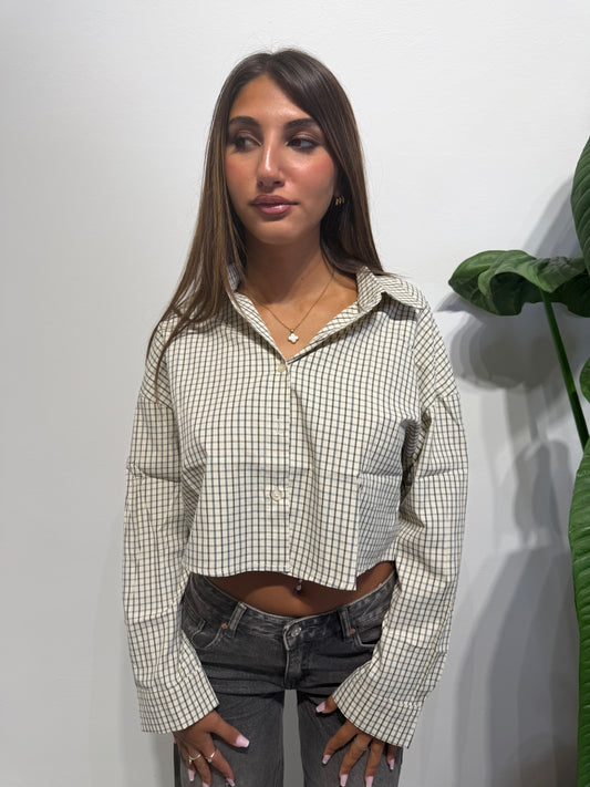 CAMICIA CROP QUADRETTINO
