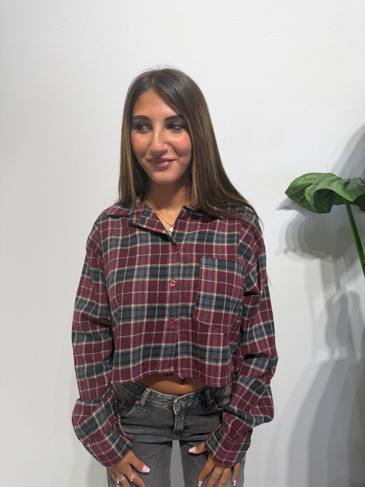 CAMICIA CROP TARTAN