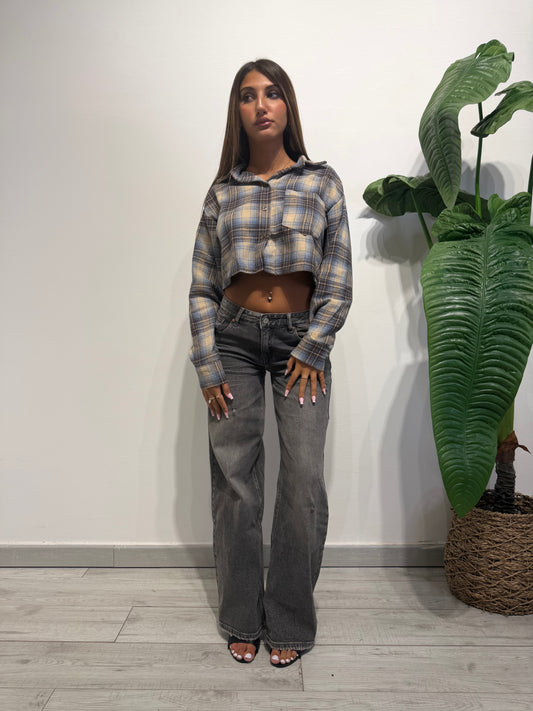 CAMICIA CROP TARTAN